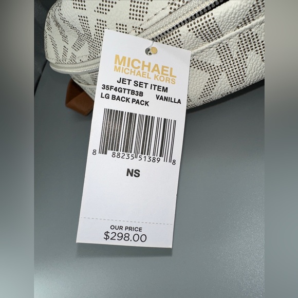NWT Michael Kors Jet Set Signature Backpack Vanilla $298 - Picture 9 of 9